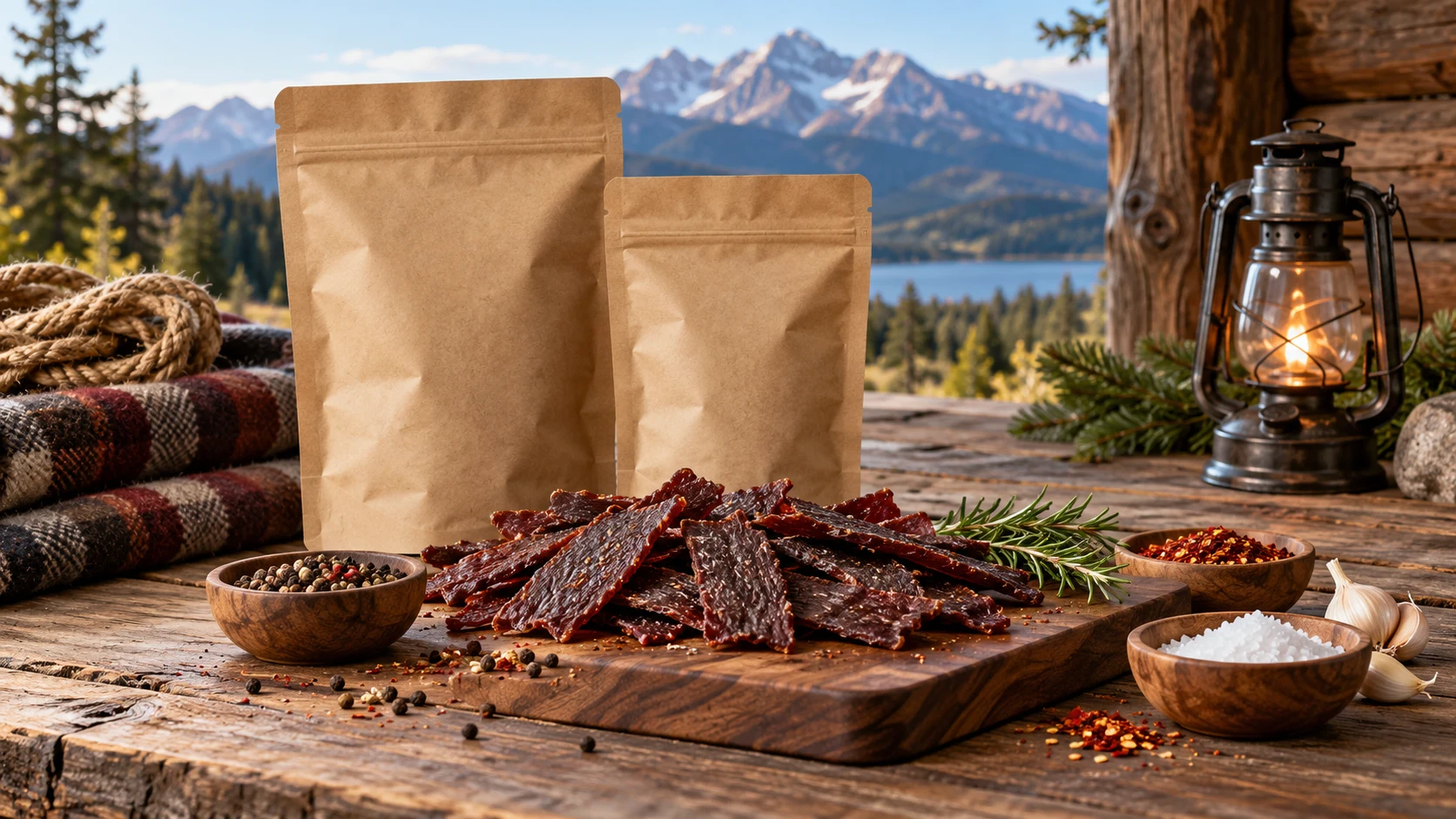 Jerky and dried meat snacks collection